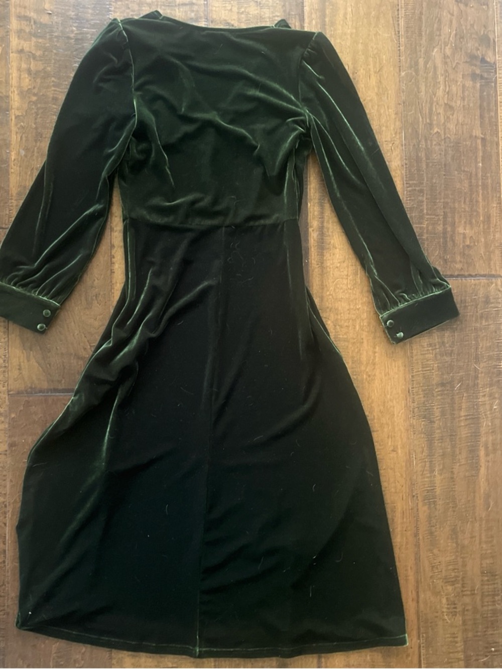 Dark green stretch velvet vintage style Cider midi dress sz Medium - Picture 4 of 4